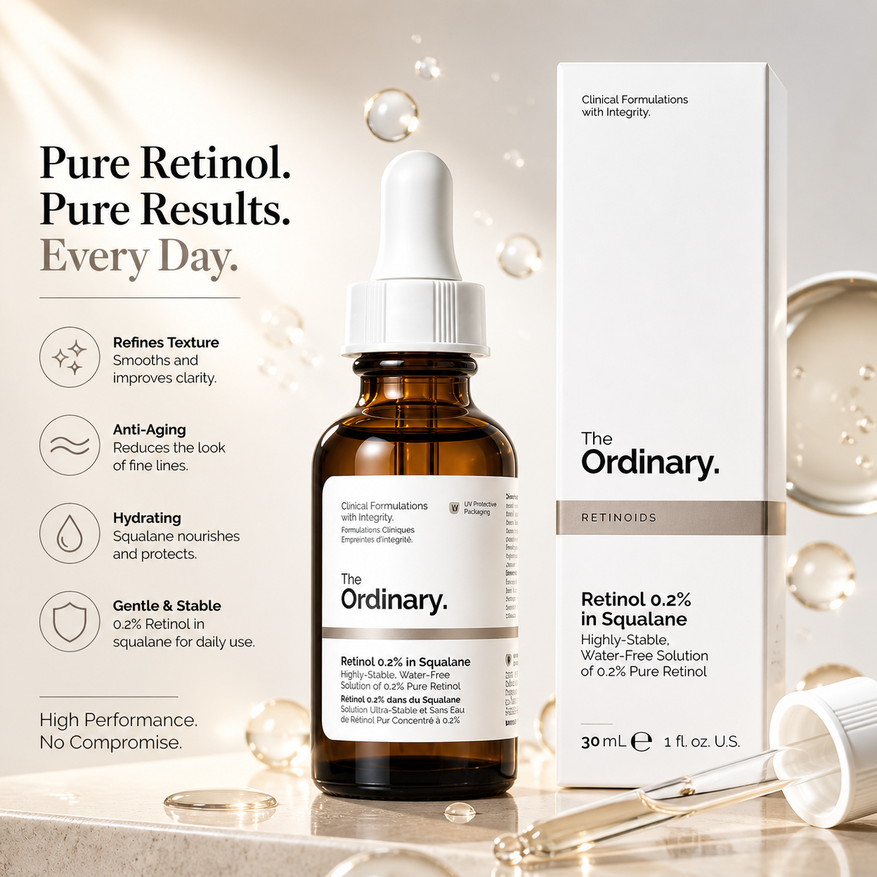 The Ordinary Retinol Serum 0.2% Squalane 30ml